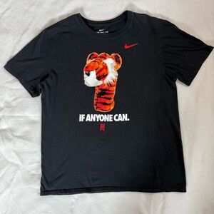 Tiger Woods T-Shirt Large Black Nike If Anyone Can Driver Headcover Golf